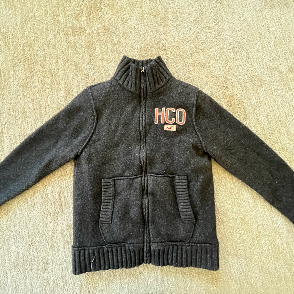Hollister Co.Brown heavy Zip-Up Sweater